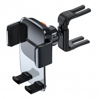 Laikiklis juodas BASEUS Easy Control Clamp SUYK000201 tvirtinamas į apvalias groteles 2