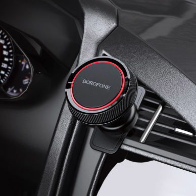 Laikiklis juodas+raudonas Borofone BH12 tvirtinamas į groteles su magnetu 5 Laikiklis juodas+raudonas Borofone BH12 tvirtinamas į groteles su magnetu 5