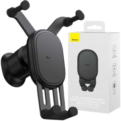 Laikiklis-kroviklis 15W BASEUS Mount Pro tvirtinamas į groteles SUWX030001 Laikiklis-kroviklis 15W BASEUS Mount Pro tvirtinamas į groteles SUWX030001