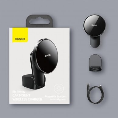 Laikiklis-kroviklis BASEUS WXJN-01 Magnetic tvirtinamas į groteles ir ant panelės 15W 5