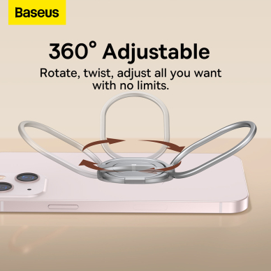 Laikiklis sidabro spalvos BASEUS RAILS RING LUGD000012 14