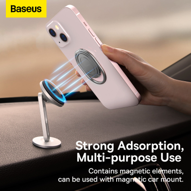 Laikiklis sidabro spalvos BASEUS RAILS RING LUGD000012 16 Laikiklis sidabro spalvos BASEUS RAILS RING LUGD000012 16