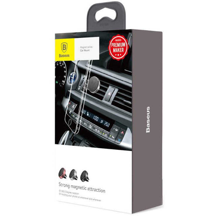 Laikiklis juodas Baseus SUGENT-MO01 į groteles su magnetu 2 Laikiklis juodas Baseus SUGENT-MO01 į groteles su magnetu 2