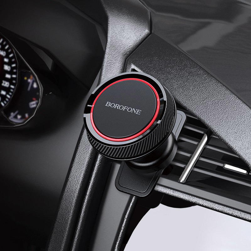 Laikiklis juodas+raudonas Borofone BH12 tvirtinamas į groteles su magnetu 5