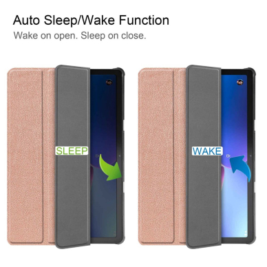 Lenovo Tab M10 (3rd Gen) aukso spalvos TRIFOLD dėklas 4