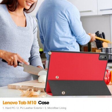 Lenovo Tab M10 5G 10.6" red TRIFOLD dėklas 8