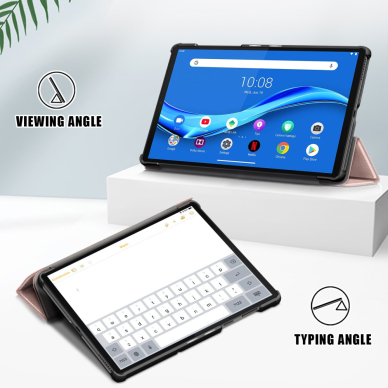 Lenovo Tab M10 GEN2 10" rausvas TRIFOLD dėklas 1