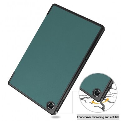 Lenovo Tab M10 PLUS (3rd Gen) dark green TRIFOLD dėklas 7