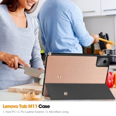 Lenovo Tab M11 gold TRIFOLD dėklas 8