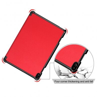 Lenovo Tab P10 10.1" raudonas TRIFOLD dėklas 4