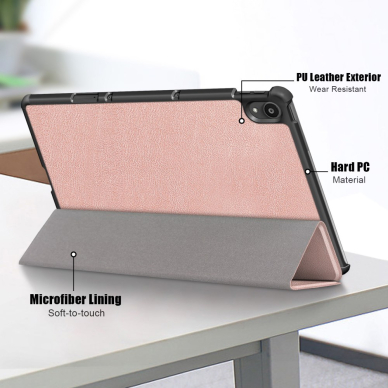 Lenovo Tab P11 10.1" rausvas TRIFOLD dėklas 7