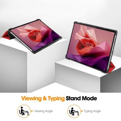 Lenovo Tab P12 12.7" red TRIFOLD dėklas 4