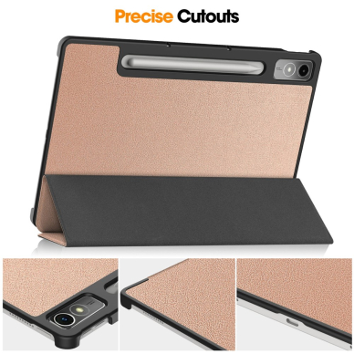 Lenovo Tab P12 12.7" rose gold TRIFOLD dėklas 6