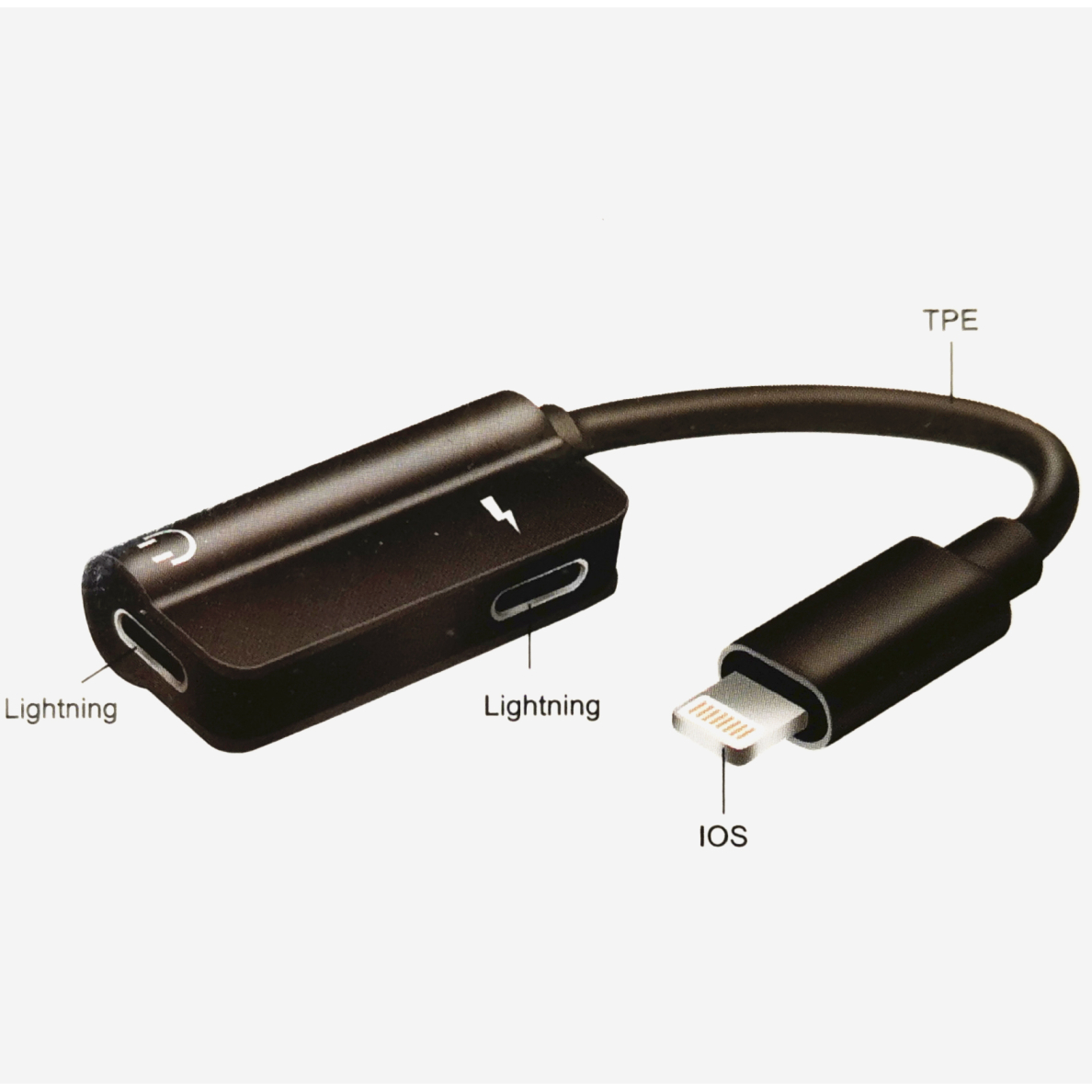 Lightning to audio+charging lightning M2-090 1 Lightning to audio+charging lightning M2-090 1