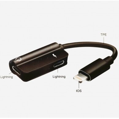 Lightning to audio+charging lightning M2-090 1