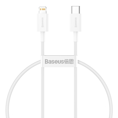 Lightning TO TYPE C Baseus baltas laidas 25cm CATLYS-02 20W