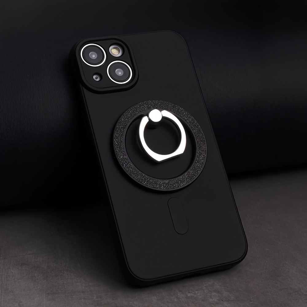 Magnetinis laikiklis - žiedas black Glitter 6