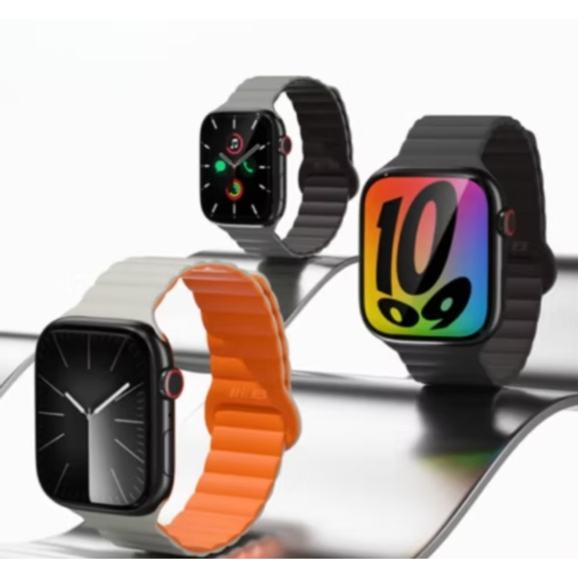 Magnetic Silicone apyrankė Apple Watch Black 42/44/45/46/49 mm 3