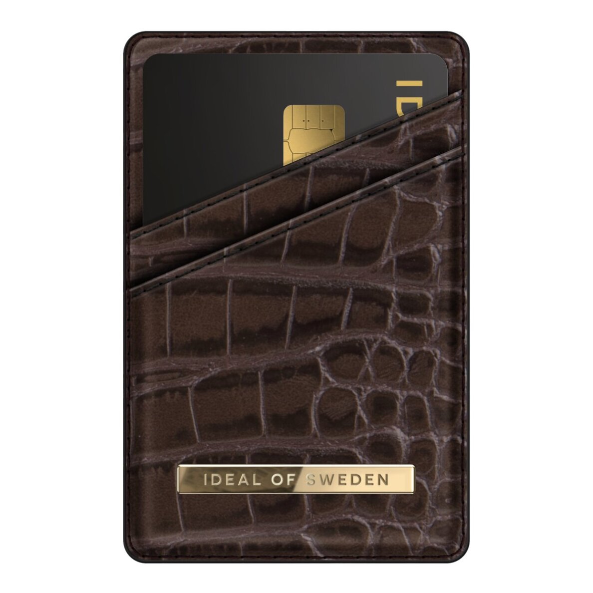 Magnetinė įmautė kortelėms iDeal Of Sweden Holder Deep Walnut Croco