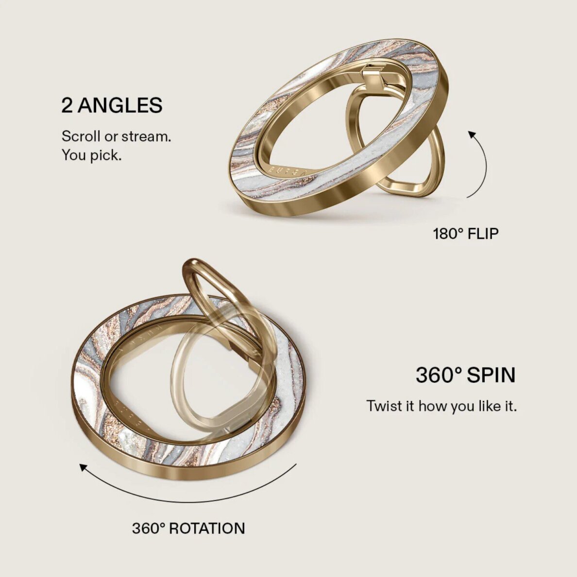 Magnetinis laikiklis - žiedas Gentle Wind Gold BURGA 3