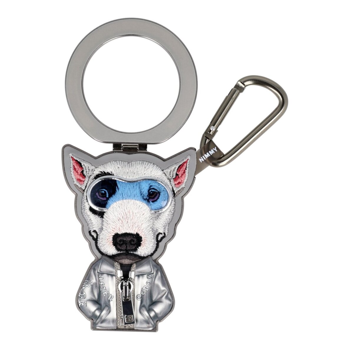 MagSafe telefono stovelis grey NIMMY Bull Terrier with Glasses 2.0 1