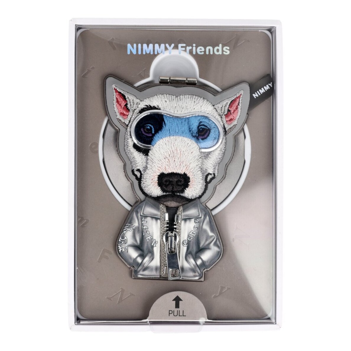 MagSafe telefono stovelis grey NIMMY Bull Terrier with Glasses 2.0 2