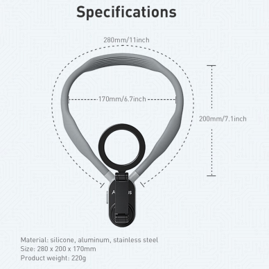 Magnetinis kaklo laikiklis AMORUS mobiliesiems telefonams NH-01 7 Magnetinis kaklo laikiklis AMORUS mobiliesiems telefonams NH-01 7