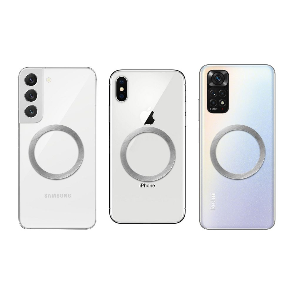 Metalinis klijuojamas žiedas MagSafe silver 1 Metalinis klijuojamas žiedas MagSafe silver 1