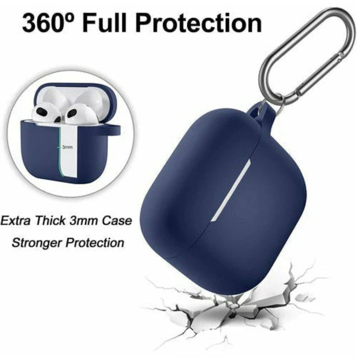 Mėlynas dėklas Airpods 3 Naked Silicone Devia 2