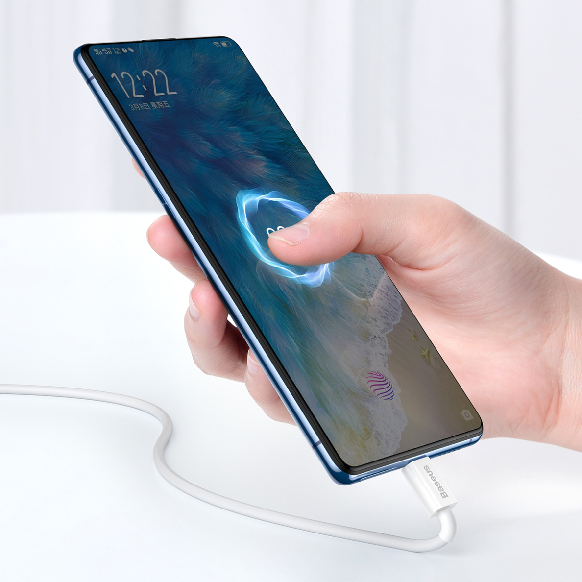 Micro USB Baseus baltas laidas 1m CAMYS-02 6