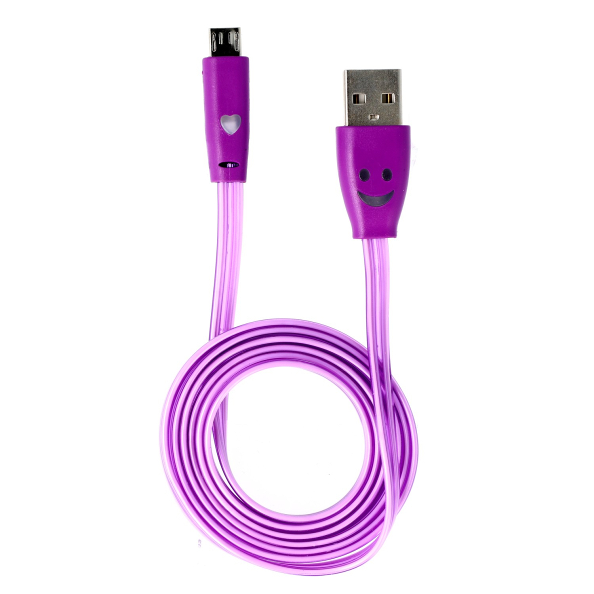 Micro usb LED Q-touch QUC-72M violetinis USB laidas
