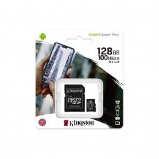 MicroSD 128GB KINGSTON atminties kortelė 10kl. Canvas+