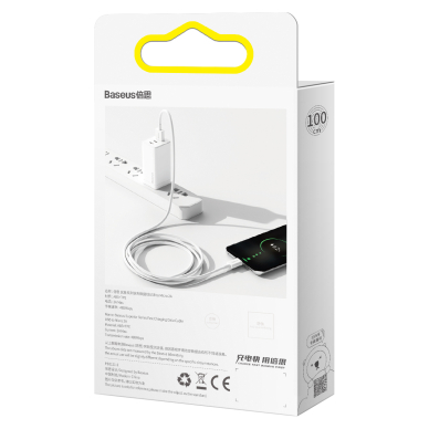 Micro USB Baseus baltas laidas 1m CAMYS-02 10