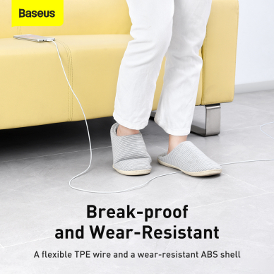 Micro USB Baseus baltas laidas 1m CAMYS-02 12