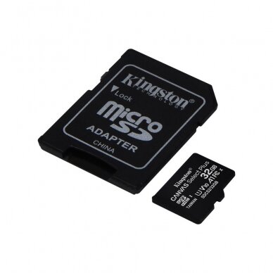MicroSD 32GB KINGSTON 10 class atmint.korta Canvas+ 1