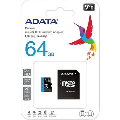 MicroSD 64GB ADATA atmint. korta 10kl. 1