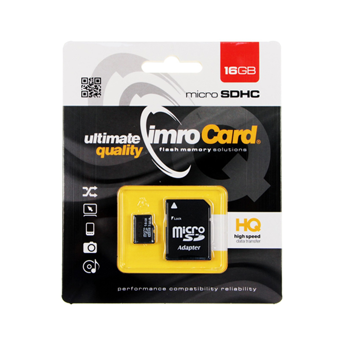 MicroSD 16GB IMRO atmint. korta 10 kl+adapteris