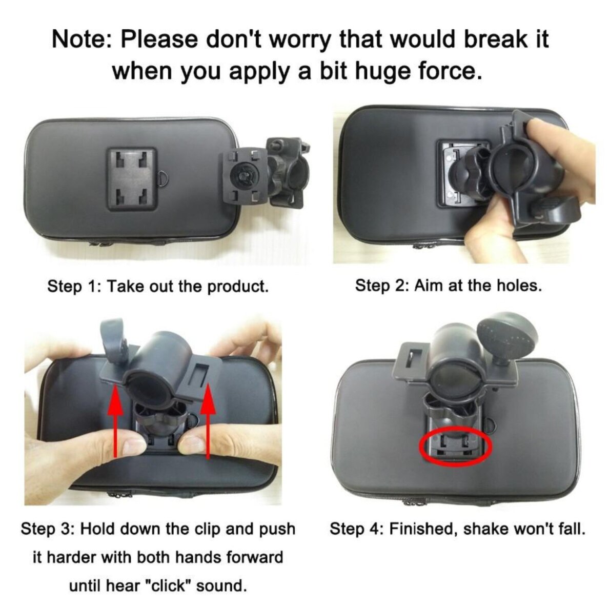 Neperšlampamas laikiklis dviračiui / motociklui / paspirtukui 02 5.5" 8