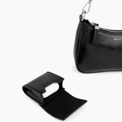 Nora Shoulder iDeal Of Sweden Bag Glossy Black Silver 2