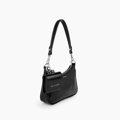 Nora Shoulder iDeal Of Sweden Bag Glossy Black Silver 1