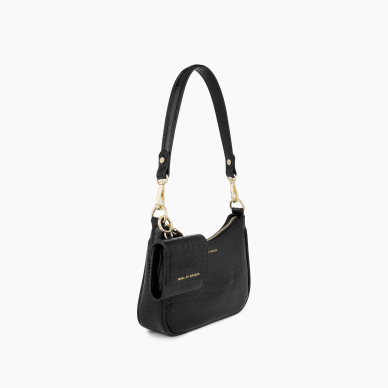 Nora Shoulder iDeal Of Sweden Bag Jet Black Croco 1