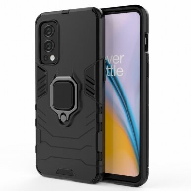 OnePlus Nord 2 5G juoda RING ARMOR nugarėlė 2