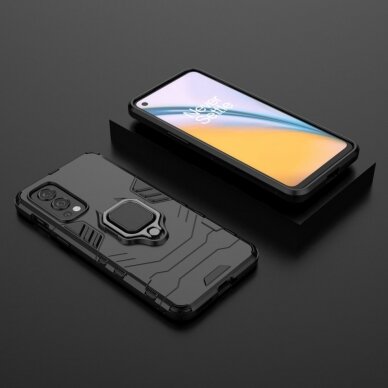 OnePlus Nord 2 5G juoda RING ARMOR nugarėlė 9