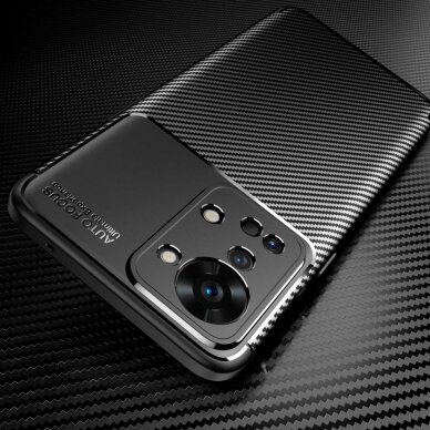 OnePlus Nord 2T 5G juoda Carbon Fiber nugarėlė 3