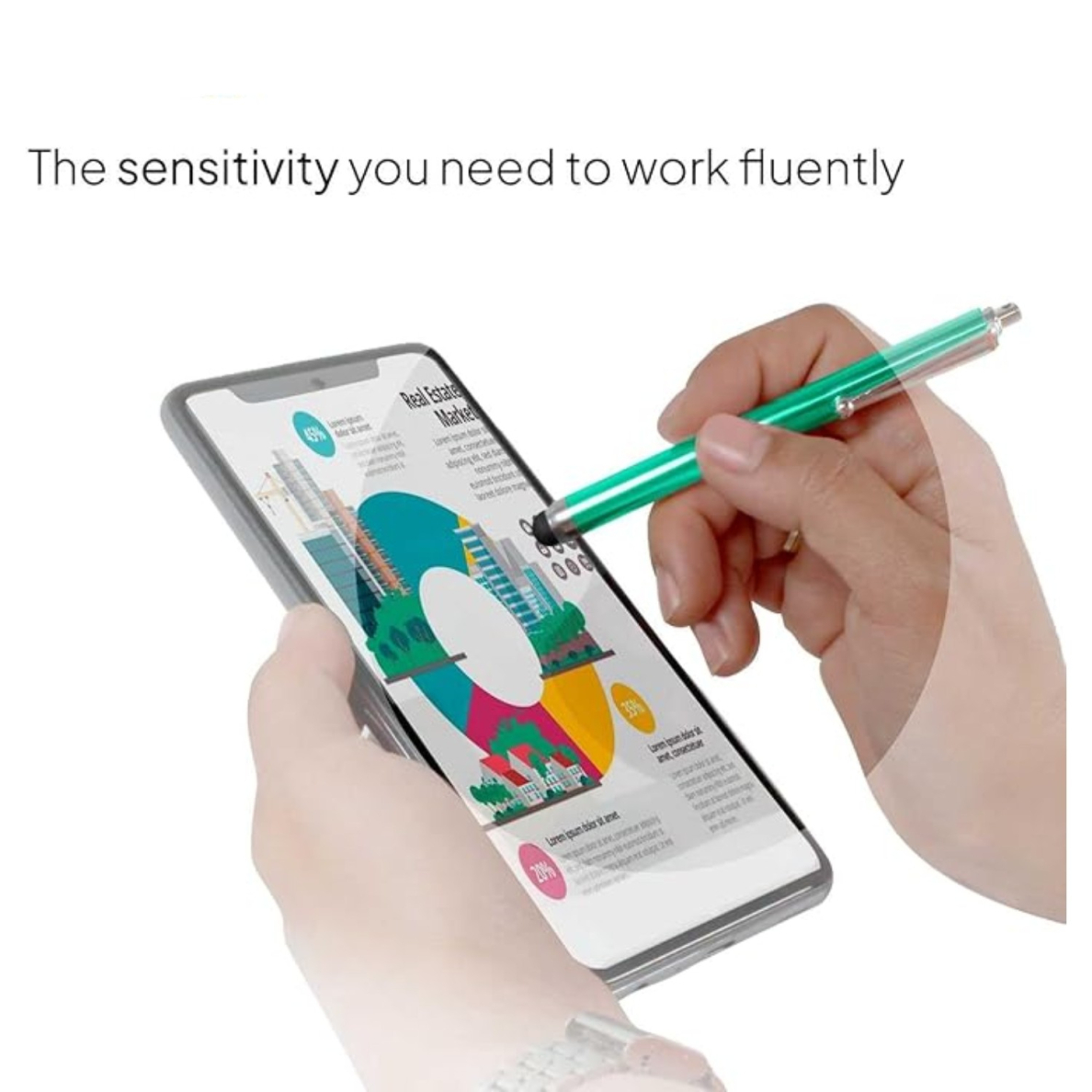 Pieštukas jutikliniams ekranams green TRACY 2 Pieštukas jutikliniams ekranams green TRACY 2