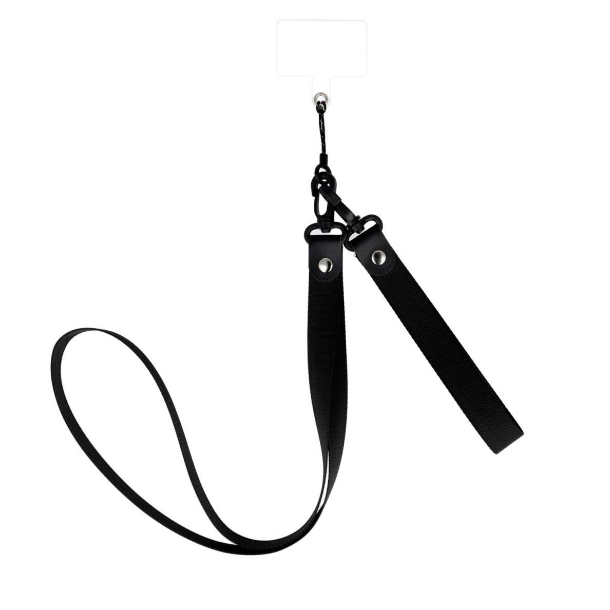 PLATI black 2in1 virvutė ant kaklo su skaidriu skirtuku