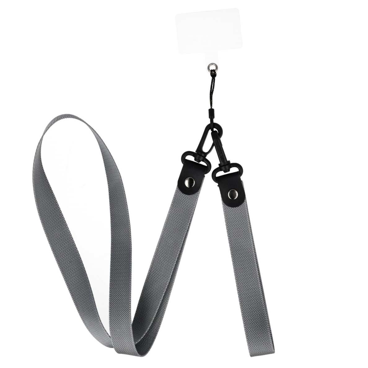 PLATI grey 2in1 virvutė ant kaklo su skaidriu skirtuku