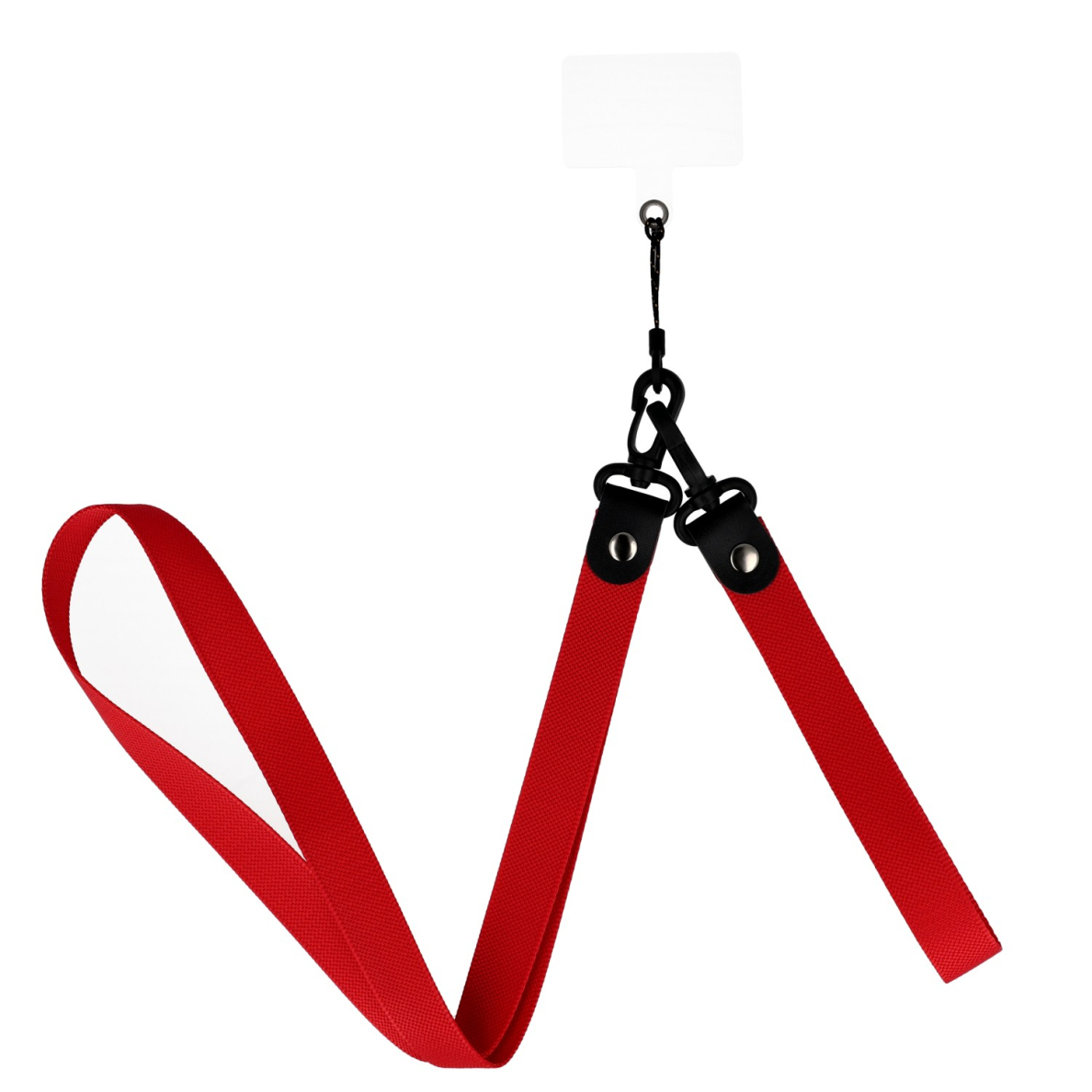 PLATI red 2in1 virvutė ant kaklo su skaidriu skirtuku