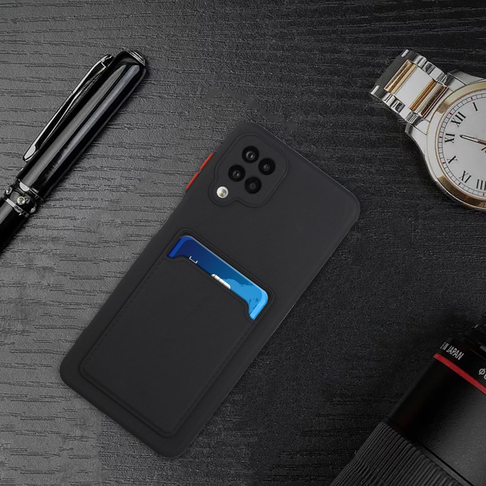 Samsung A12 Tracy juoda nugarėlė SOLID WITH CARD SLOT 5