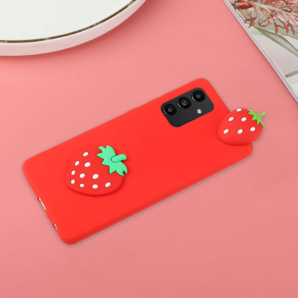 Samsung A14 5G raudona nugarėlė Strawberry 4D 5